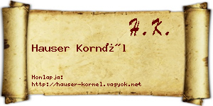 Hauser Kornél névjegykártya