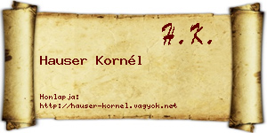 Hauser Kornél névjegykártya