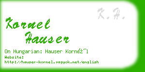kornel hauser business card